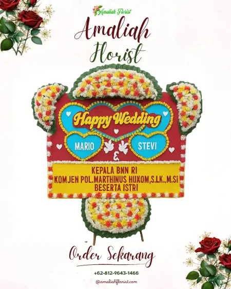 Papan Bunga Pernikahan Tias Bangun